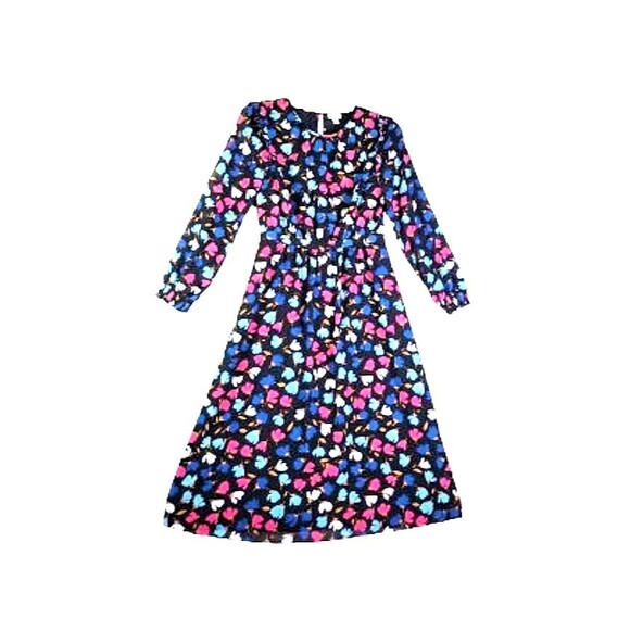 J CREW Women's Crinkle Ruffle Tiered Midi Dress Black Multi Sz 8 Colorful Floral - Picture 2 of 12